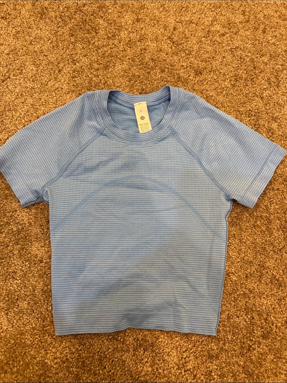 lululemon Swiftly Tech Short Sleeve 2.0 Waist Length Shirt Blue Size